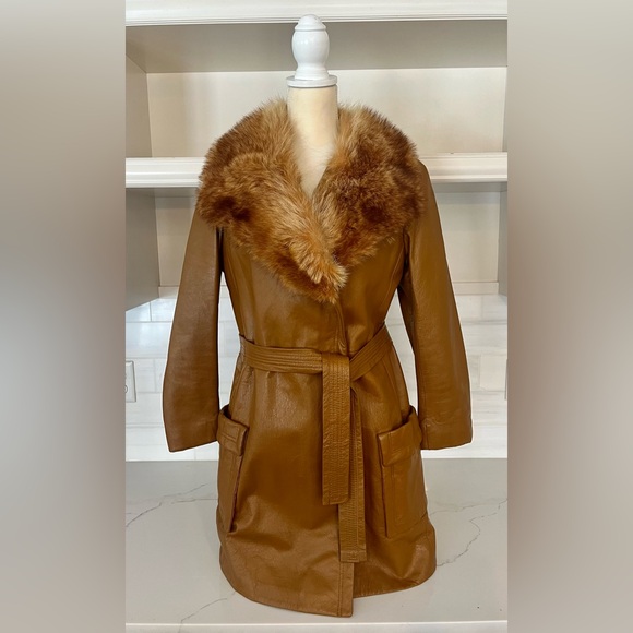 Hathaway Square Jackets & Blazers - Penny lane leather fur vintage rare jacket coat belted size  Medium
